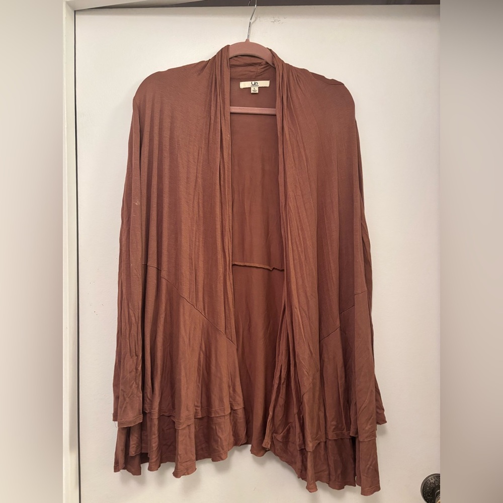 Ya Los Angeles boho Flowy Brown / mauve Cardigan L - Picture 1 of 4